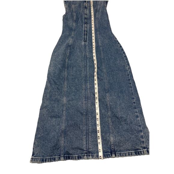 Vintage Abercrombie Fitch Dress Size XSP Extra Small Petite Blue Acid Wash - Picture 10 of 10
